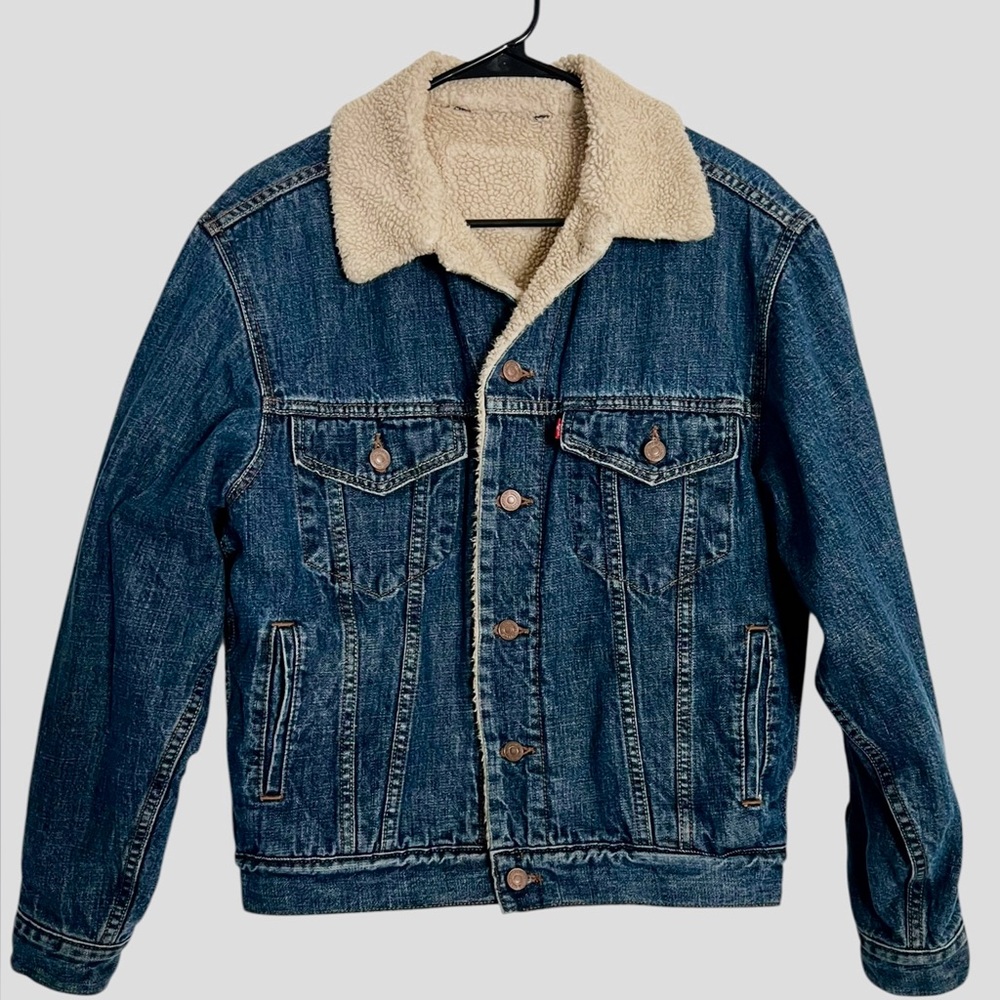 VTG 90's Levi's Sherpa Lined Denim Trucker Jacket Size Medium Exc condition!